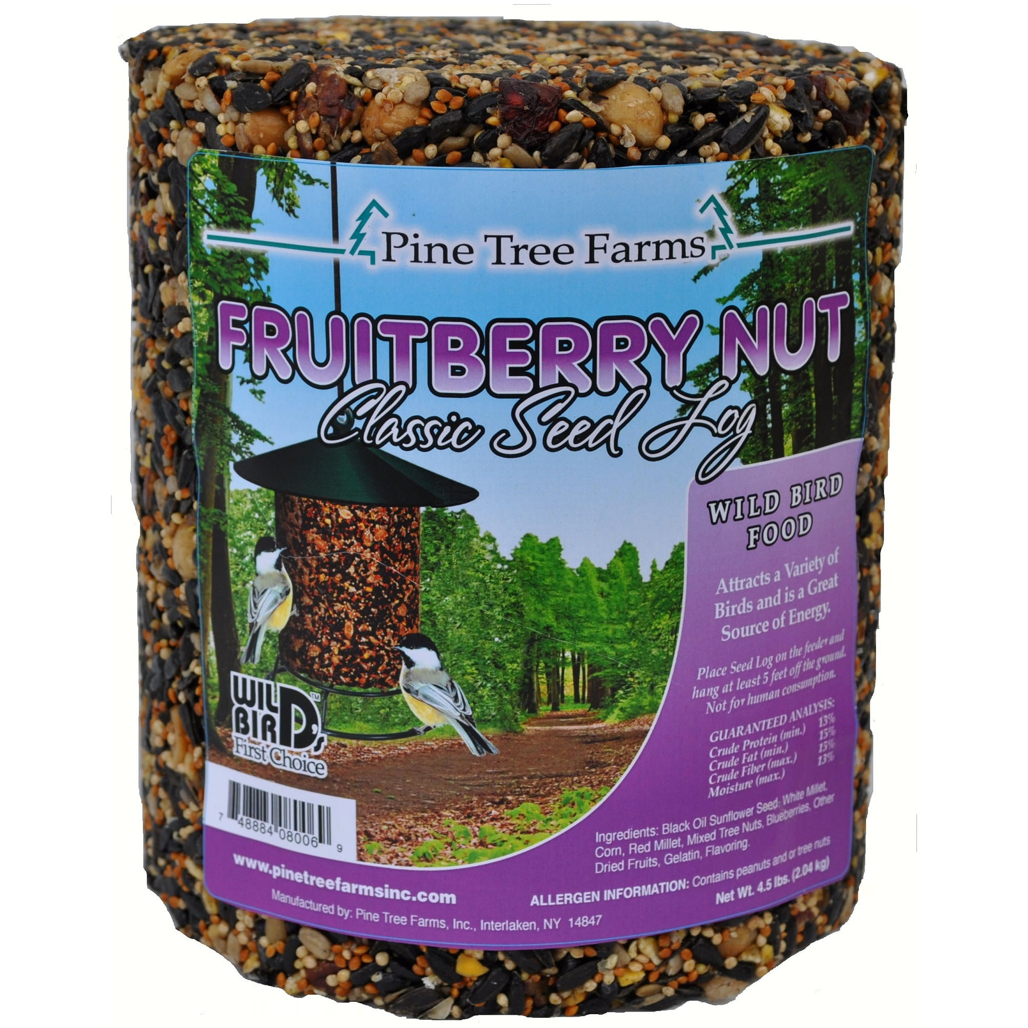 GC Home & Garden 7” Fruit Berry Nut Classic Seed Log Bird Food 68 oz