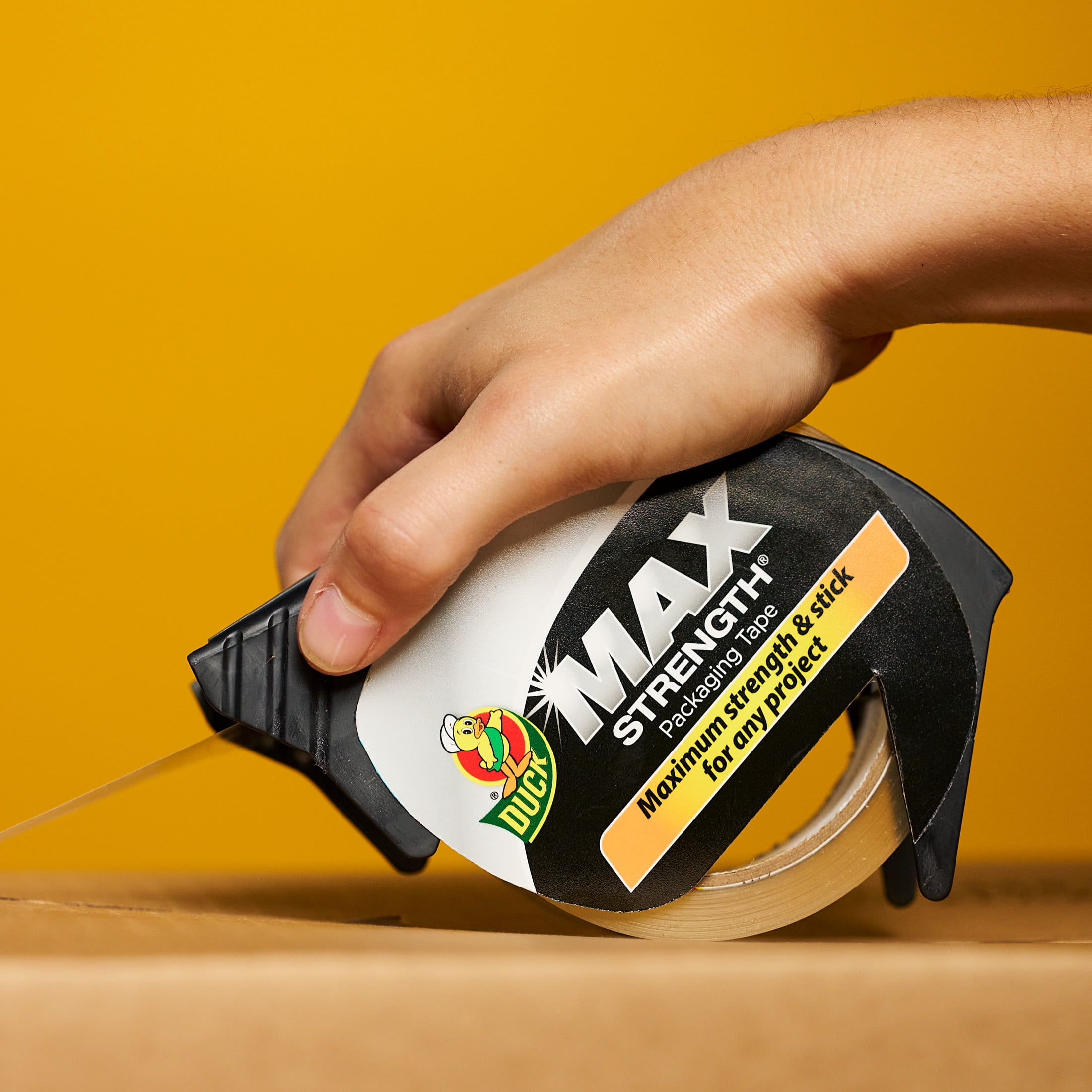 Duck Max Strength Clear Packaging Tape with Dispenser, 1.88 in. x 38.2 yd.