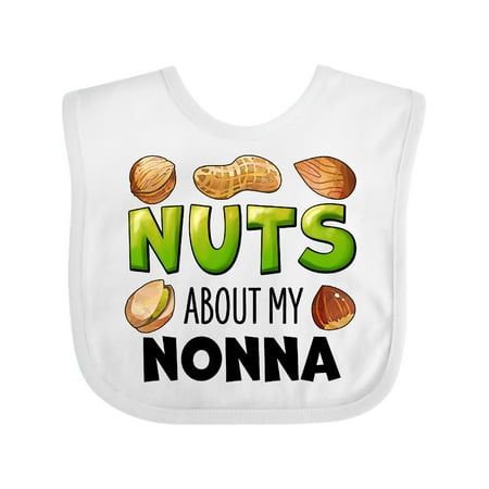 

Inktastic Nuts About My Nonna Peanut Almond Pistachio Gift Baby Boy or Baby Girl Bib