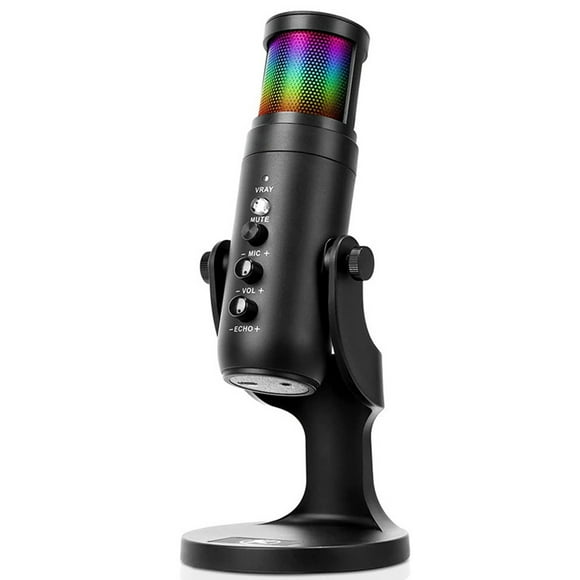 USB Condenser Microphone Mobile Phone RGB Dynamic Light Effect Microphone Computer Live Recording Game Microphone
