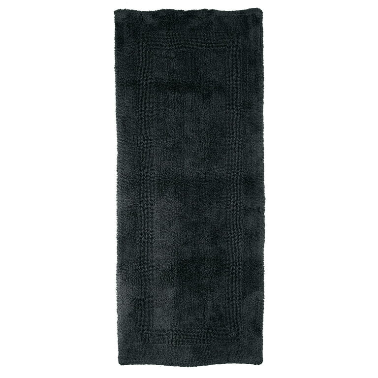 Utopia Towels Cotton Banded Bath Mats, Black, Not a Bathroom Rug