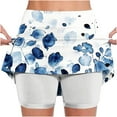 thumbnail image 2 of QATAINLAV Plus Size Skorts for Women Elastic Tummy Control Yoga Pant Skirts High Waisted Athletic Tennis Golf Skirts with Shorts Fashion Print Biker Shorts Hoy Oferta Flash Blue 4XL, 2 of 3