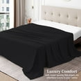 thumbnail image 3 of 1 Piece King Flat Sheet, 102"x 108" with 4" Hem, 100% Egyptian Cotton, 800 Thread Count, Black Stripe Pattern, Soft and Durable, Fade and Shrink Resistant, Easy Care Bedding, 3 of 6