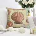 thumbnail image 3 of Experience Nautical Luxury: Set of 2 Ocean Coral 18x18 inch Seashell Starfish Throw Pillow Covers for Your Space., 3 of 7