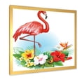 thumbnail image 2 of Designart 'Arrangement with Flamingo and Tropical Flowers' Traditional Framed Art Print, 2 of 4
