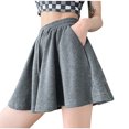 thumbnail image 2 of biudgviw Culottes Shorts for Women Boho Flowy Drawstring Wide Leg Summer Beach Lounge Shorts High Ealstic Waisted Athletic Bermuda Shorts, 2 of 3