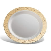 Host & Porter Gold Rim Plastic Salad Plates, 7.5", 10 Count