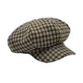 thumbnail image 3 of WITHMOONS Houndstooth Newsboy Cap - Wool 8 Panel Cabbie Baker Boy Hat Plaid Check Beret LDG1565 (Beige), 3 of 4