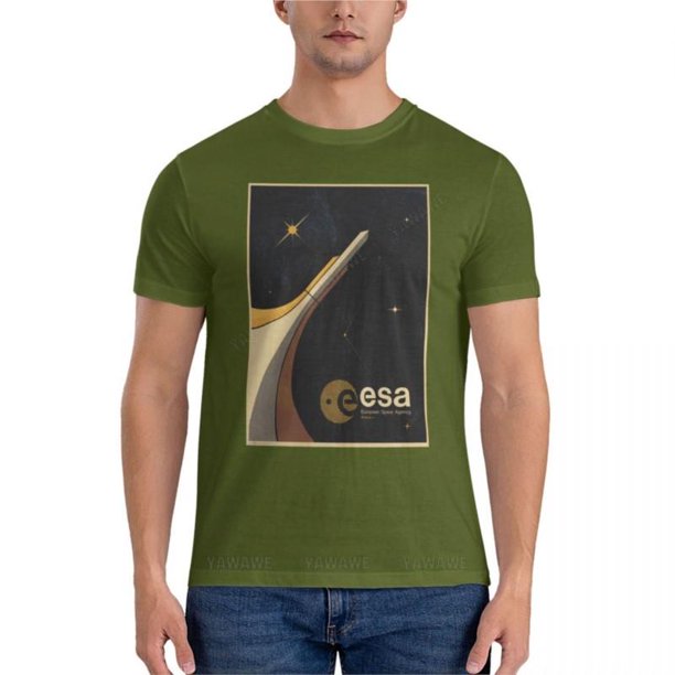 Camiseta clásica de homenaje a la Agencia Espacial Europea (ESA) para hombre, camisetas de algodón, ropa informal y elegante.