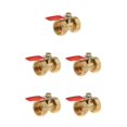 thumbnail image 1 of ZheElen Valve à Bille en Laiton Fileté Polyvalent pour de Multiples Utilisations FF 20mm Rouge 5Set, 1 of 6