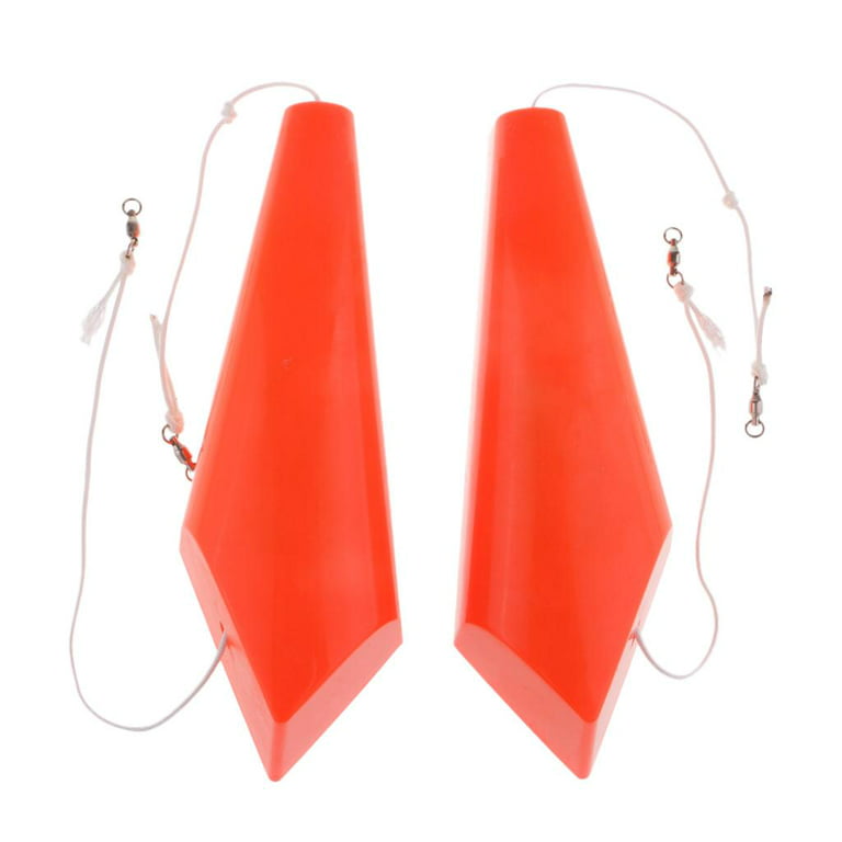 Kesoto 1 Pair Splashing Float Trolling Board Planer Fishing Slippers for Bluefin Tuna Fishing, Size: 9.4, Orange
