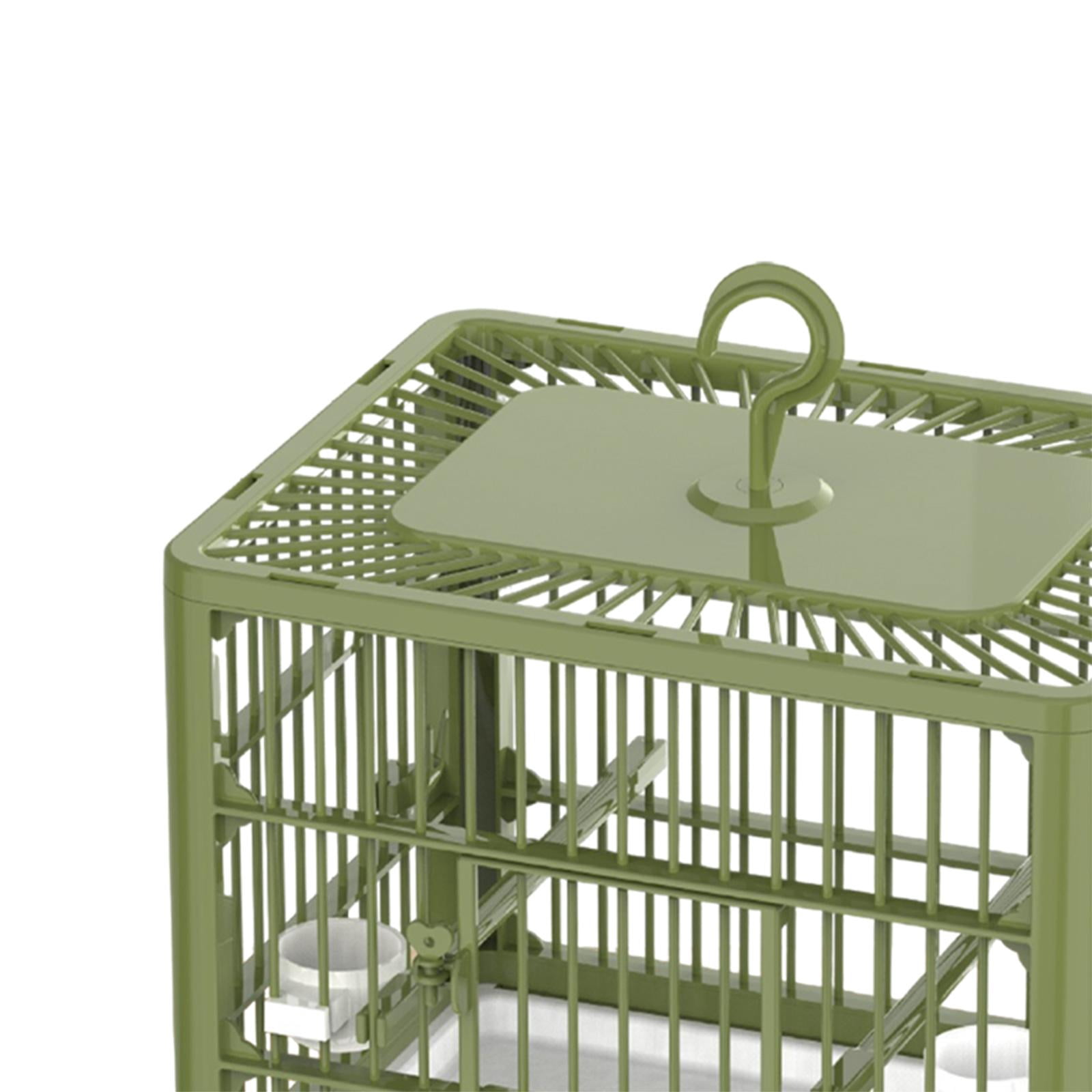 Gazechimp Bird Cage, Portable Birdcage with Standing Pole, Pets Accessories ,Folding Parrot Nest Parrot Travel Cage for Indoor Outdoor green