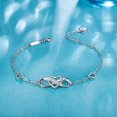 thumbnail image 4 of Pulseras para mujer en plata de ley 925 con corazón infinito, chapadas en oro blanco y diamantes, ajustables. El mejor regalo para el Día de la Madre., 4 of 5