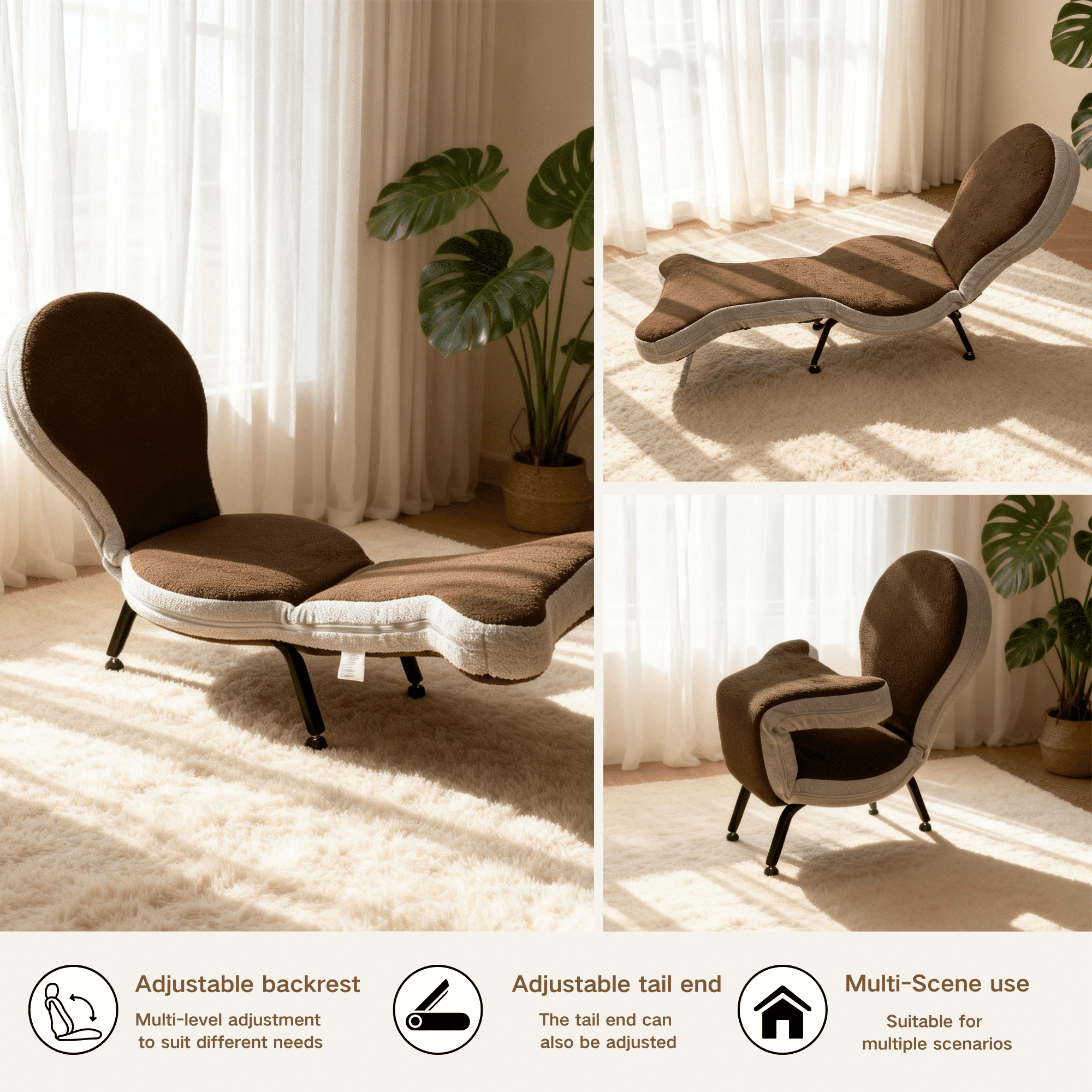 Multi-Functional Foldable Lazy Sofa Chair, Made Of Teddy Velvet Fabric, Multi-Purpose, Suitable For Both Indoor And Outdoor Use, Easy To Carry And Move, Comfortable Seating