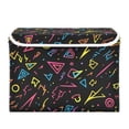 thumbnail image 7 of Yayeee Collapsible Cube Storage Bin with Lid Fabric Closet Decorative Basket with Handles, Black Neon Lightning, 7 of 7