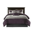 thumbnail image 2 of GDF Studio 7-Piece Cozy King Comforter Set, Faux Suede Bedding Set with Embroidered Pillows, Purple, 2 of 9