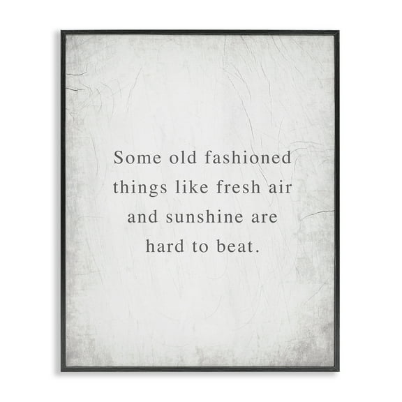 Stupell Industries Fresh Air & Sunshine Sentiment Text & Numbers Painting Black Framed Art Print Wall Art, 11 x 14