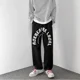 thumbnail image 2 of Pantalones vaqueros para hombre, con letras negras, estilo vaquero, estéticos, rectos, con estampado de algodón, estilo Harajuku, moda coreana, 2 of 5