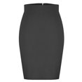 thumbnail image 5 of CaComMARK PI Women's Pencil Skirt Work Leisure Business Skirt Elastic Waist Stretch Bodycon Midi Basic Knee Length Pencil Skirt Gray L(L), 5 of 6