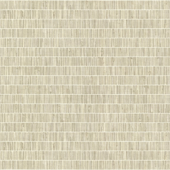 Warner Luz Taupe Faux Grass Cloth Wallpaper