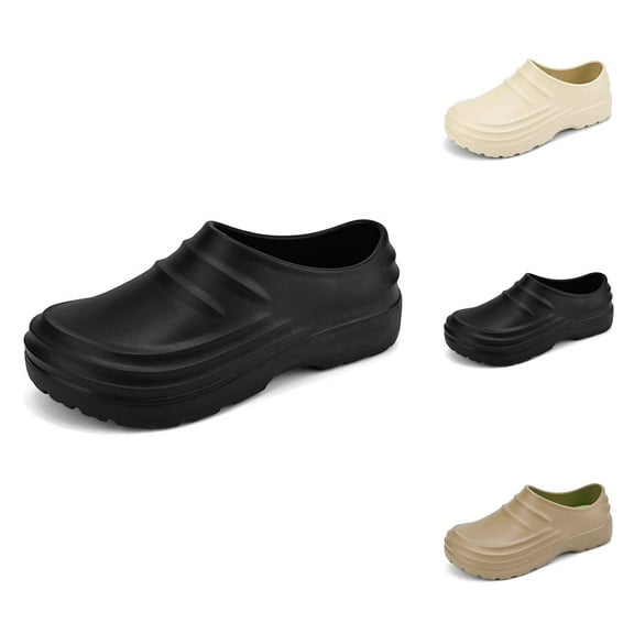 Non-Slip Shoes for Men and Women-Oil Resistant Waterproof Chef Shoes with Rubber Anti-Skid Sole, Comfortable Work Mules & Clogs for Restaurant, Nursing, and Industrial Use Kitchen Shoes