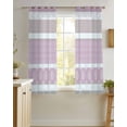 thumbnail image 4 of Farm Fruits Sheer Curtains 39 Inch Length 2 Panels Set for Living Room/Bedroom, Watermelon Lemons Peach Pink Grey Striped Kitchen Curtains Grommet Semi-Sheer Curtains Window Treatments 27.5"x39"x2, 4 of 7