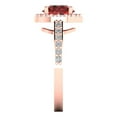 thumbnail image 3 of Clara Pucci 14K Rose Gold 1.86ct Garnet Halo Ring for Women, 3 of 8