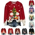 thumbnail image 2 of larppty Christmas Sweatshirts for Women Christmas Sweater Funny Merry Sweatshirt Xmas Holiday Long Sleeve Pullover (Black, XXL), 2 of 9