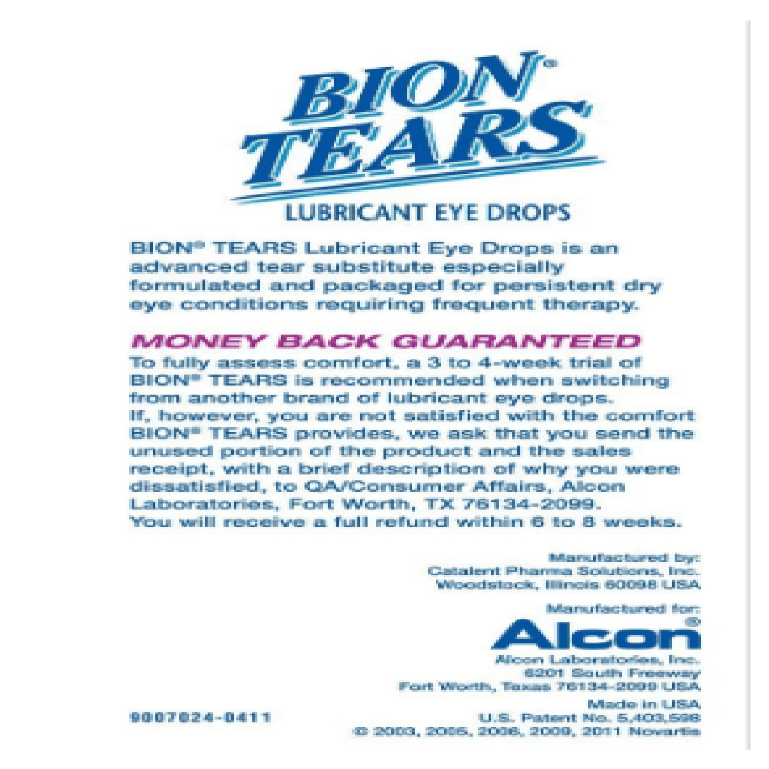 Bion Tears Lubricant Eye Drops Help Relieves Dryness, 28 Vials - 2 Pack