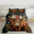 thumbnail image 2 of Manfei Animal Highland Cattle Full Size Comforter Sets 3-Piece for Female Men Women,Rustic Farmhouse Bedding Comforter Set,Chic Floral Flowers Lightweight Bedding Sets,Super Cozy Room Decor, 2 of 8