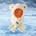 thumbnail image 2 of Prolriy Winter Hats for Women Bear Trapper Hat with Scarf Cute Warm Winter Plush Scarf Autumn and Winter Pullover Hooded 2024 Womens Hats White, 2 of 2