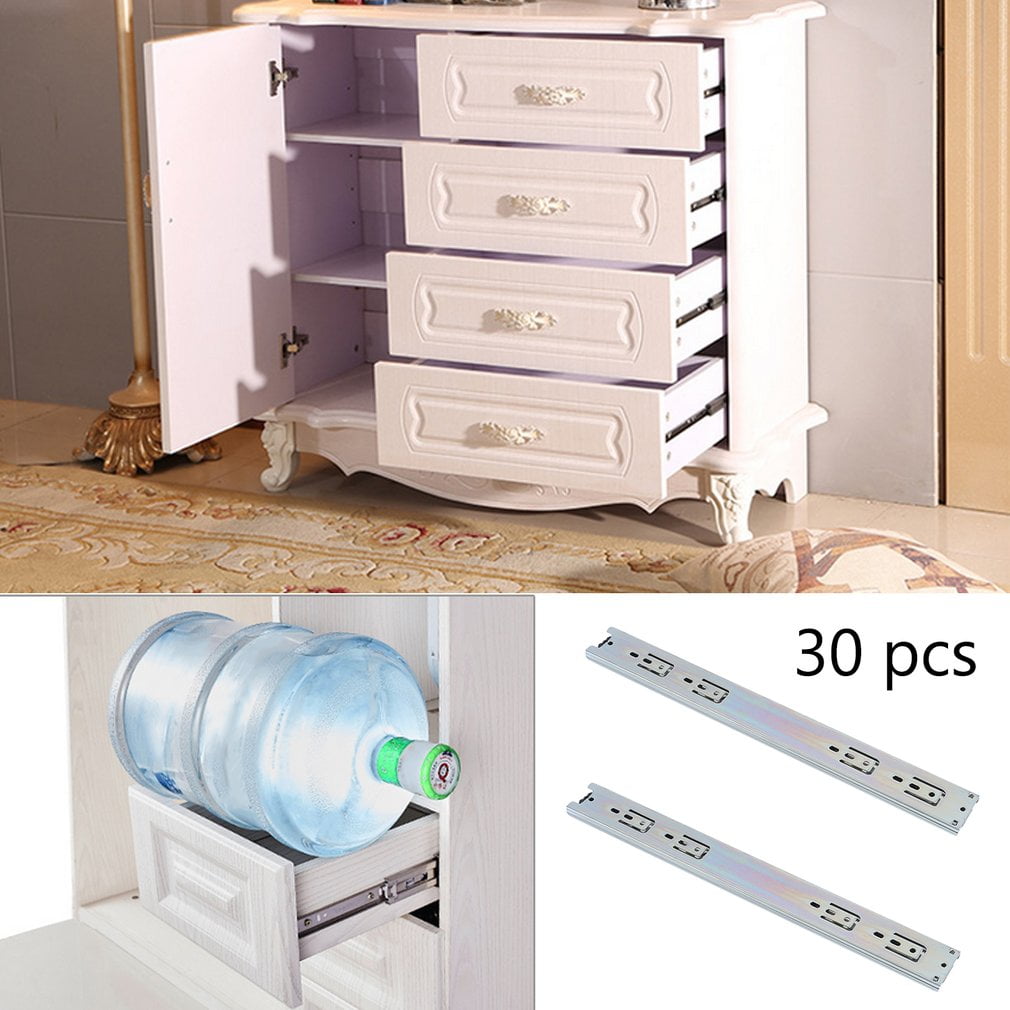Telescopic Cabinet Slide Rails 16 Inch Cold Rolled Steel Drawer