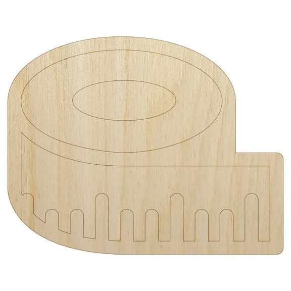 Measuring Tape Sewing Wood Shape Unfinished Piece Cutout Craft DIY Projects - 4.70 Inch Size - 1/8 Inch Thick