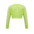 thumbnail image 4 of Manyakai Hauts Classiques de Ballet à Manches Longues en Résille pour Filles Jeunes Filles Manches Longues Col Rond Sport Danse Crop Top Vert Fluorescent 12, 4 of 7