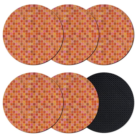 Abstract Geometric Coasters Set of 6 Absorbent Coasters for Drinks Modern Minimalist Grid Gingham Coaster for Desk Coffee Table Protection Home Decor House Warming Gifts 4
