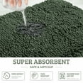 thumbnail image 2 of GTNSHUAI Extra Thick Luxury Chenille Bathroom Rug, Non-Slip Absorbent Bath Mat, 16" x 24", Dark Green, 2 of 6