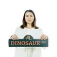 thumbnail image 3 of Dinosaur (2 Pack) Plastic Street Sign - 6 Inch X 18 Inch Gift Prehistoric Animal Fossil Jurassic T-Rex Kid Decor Science Fun Museum Roar, 3 of 4