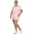 thumbnail image 3 of White Mark Women's Plus Size 2 Piece Top & Shorts Lounge Set, 3 of 6