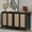Black Oak, variant on Surmoby 34.3" Rattan Sideboard Buffet Cabinet Boho Sideboard Storage Cabinet with Doors Farmhouse Kitchen Buffet Credenza, Liquor Cabinet Accent Cabinet,Natural Oak