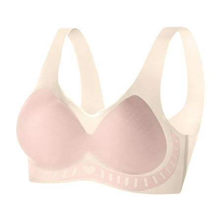 Gvdentm Bras Women Womens Bra Comfort Powerful Push-up Seamless Bra Smoothing No Underwire Anti Sagging Minimizer Bras for Women Light Pink XL