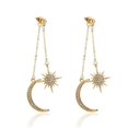 thumbnail image 1 of Pendientes largos colgantes para mujeres y niñas, bisutería de moda, bonitos pendientes colgantes de oro y plata, pendientes de luna, estrellas y sol., 1 of 5