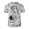 thumbnail image 2 of Fun Zebra Pattern T-Shirt Novelty Short Sleeve Crew Neck Shirt Men's and Women's 3D Printed T-Shirt Cool Aesthetic Pattern T-Shirt Men's and Women's, Fashion Full Print Design, 2 of 3