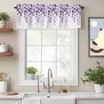 thumbnail image 2 of Purple Eucalyptus Leaves Kitchen Curtain Valances for Windows Farmhouse Short Curtains, Watercolor Floral Leaf Plants Rod Pocket Valance Curtain for Bedroom Cafe Living Room 60"x18", 2 of 8