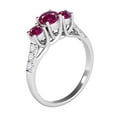 thumbnail image 3 of Mauli Jewels Rings for Women 2 Carat Diamond And Round Shaped Created Ruby Ring 4-prong 10K White Gold, 3 of 7