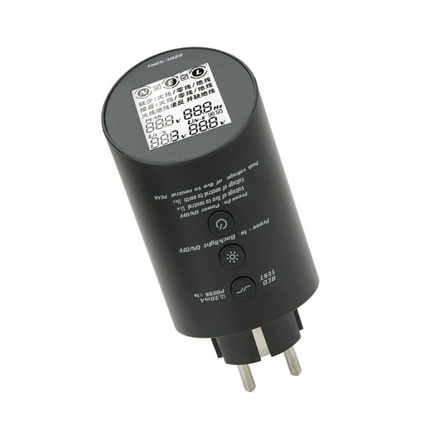 Probador De Zócalo, Probador De Receptáculo ABS De Amplia Aplicación Prueba De Voltaje De Apagado Automático Luz De Fondo De 2 Colores Para Mantenimiento