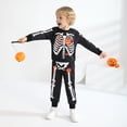 thumbnail image 4 of GYRATEDREAM Toddler Boy Skeleton Outfits Crew Neck Long Sleeve Pullover Sweatshirt Pants Baby Halloween Outfits 12M-5T, 4 of 7