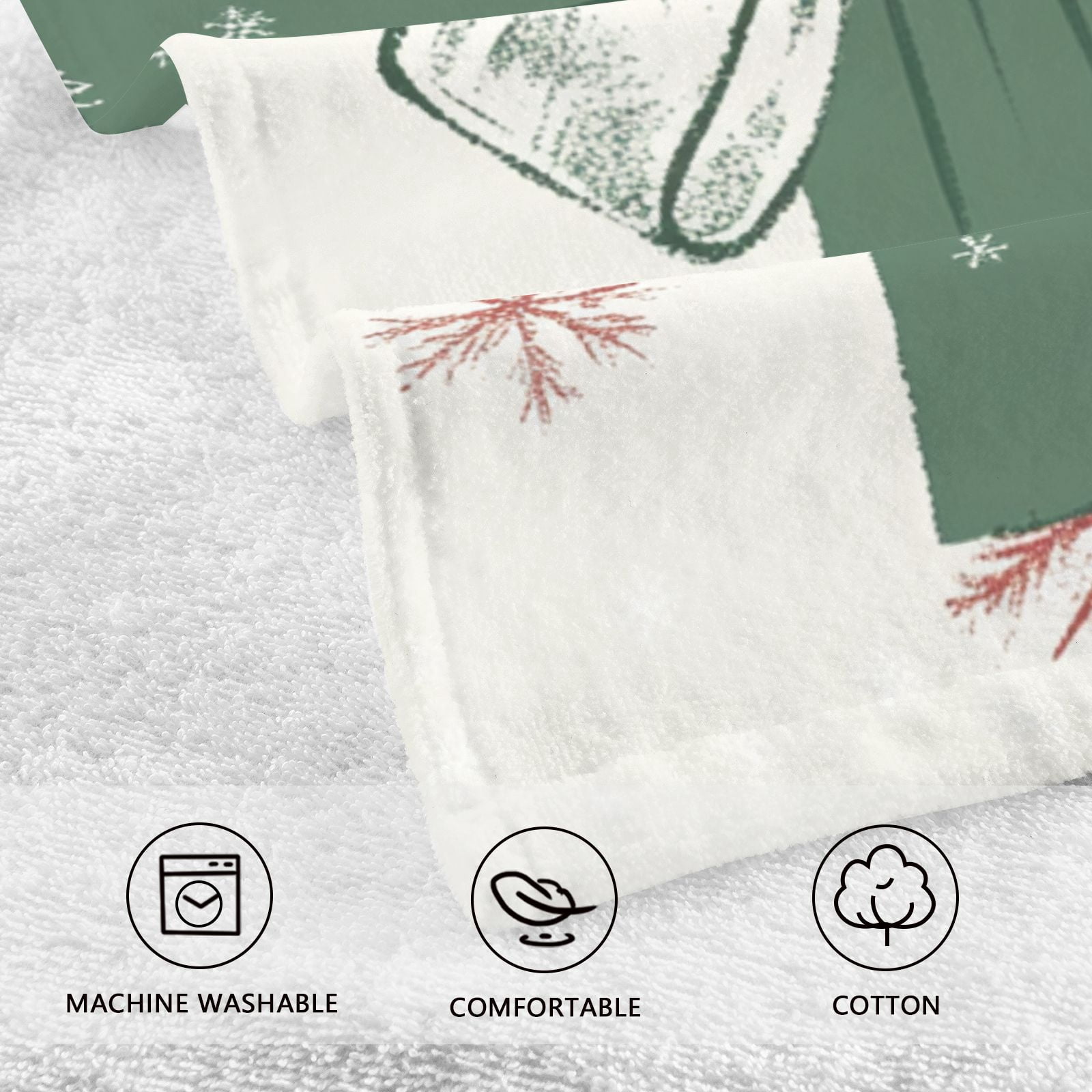 Rural Cross Hand Towels Cotton Bath Towels Large Face Towels Absorbent for Bathroom 2 Packs