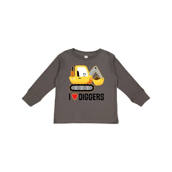 Inktastic Construction Truck I Love Diggers Boys or Girls Long Sleeve Toddler T-Shirt