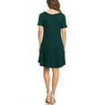 thumbnail image 3 of Women's Casual V-Neck Short Sleeves Solid Casual Dress, 3 of 4