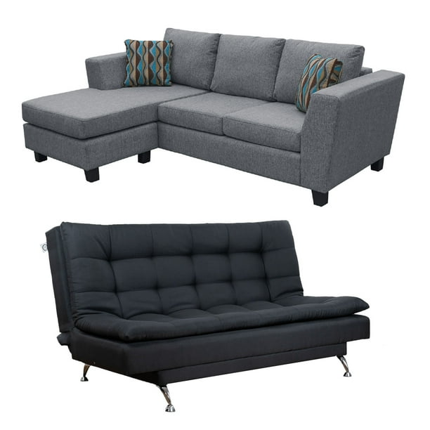 Paquete Majestic, Sala modular + Sofá Cama 3 posiciones 2 en 1, Atlas del Descanso color Gris